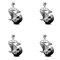 Service Caster 3 Inch Phenolic Wheel Swivel 12mm Threaded Stem Caster Set with Brake SCC SCC-TS20S314-PHR-TLB-M1215-4 - alternate 1